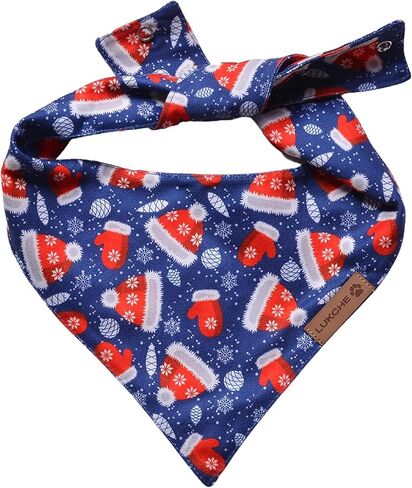 Dog Bandana for Small Dogs Winter and Christmas 3 Pieces from LUKCHE - Gifts for Pets Accessories Washable Premium Durable Fabric Adjustable Fit Scarf Scarf - Dog Bandanas Boys and Girls (Small) in Saudi Arabia