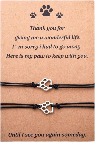 Paw Print Bracelet Gift for Friend Bestie Dog Lover Gifts for Girlfriend Dog Memorial Gifts for Loss of Dog Pets in Kuwait