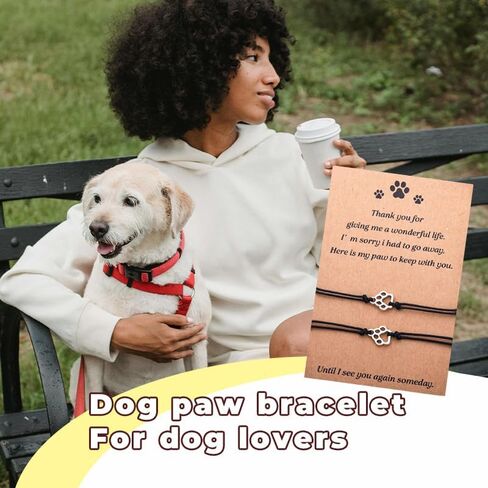 Paw Print Bracelet Gift for Friend Bestie Dog Lover Gifts for Girlfriend Dog Memorial Gifts for Loss of Dog Pets in Kuwait