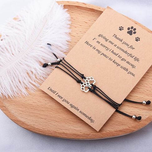 Paw Print Bracelet Gift for Friend Bestie Dog Lover Gifts for Girlfriend Dog Memorial Gifts for Loss of Dog Pets in Kuwait