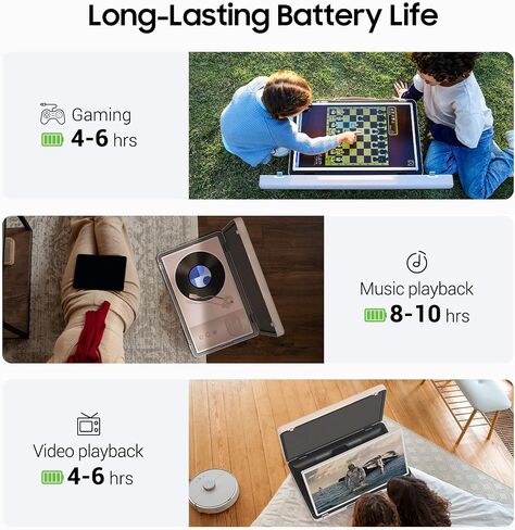 شاشة Packgo محمولة ذكية تعمل باللمس مقاس 27 بوصة بدقة 1080 بكسل، تلفزيون يعمل باللمس بتصميم حقيبة، بيج مهدئ (أبيض) in Kuwait