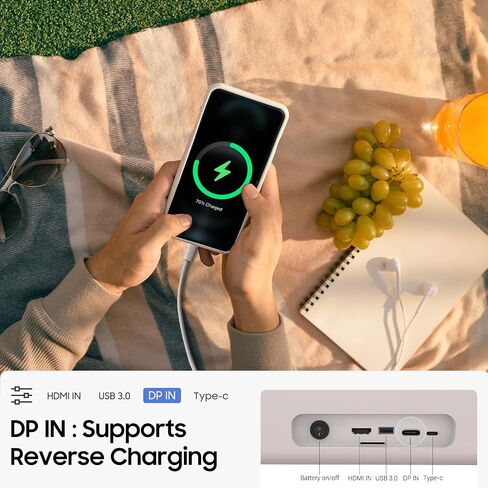 شاشة Packgo محمولة ذكية تعمل باللمس مقاس 27 بوصة بدقة 1080 بكسل، تلفزيون يعمل باللمس بتصميم حقيبة، بيج مهدئ (أبيض) in Kuwait