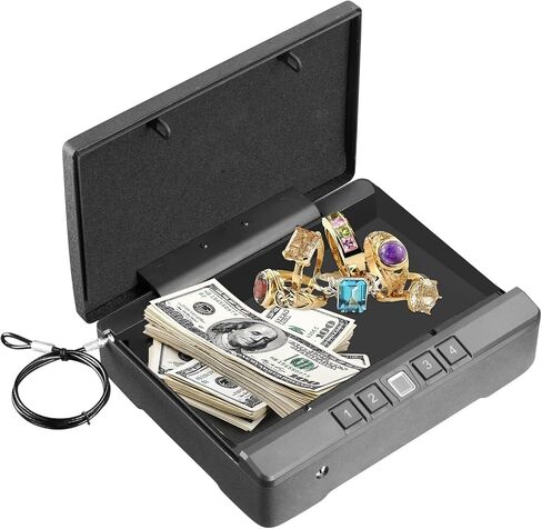 Gun Safe for Pistols Nightstand SECUSTAR XL2 Biometric Handgun Safe Fireproof Waterproof Portable Travel Vault for 2 Pistols With Fingerprint Quick Access Backlit Keypad 2 Latches in Saudi Arabia