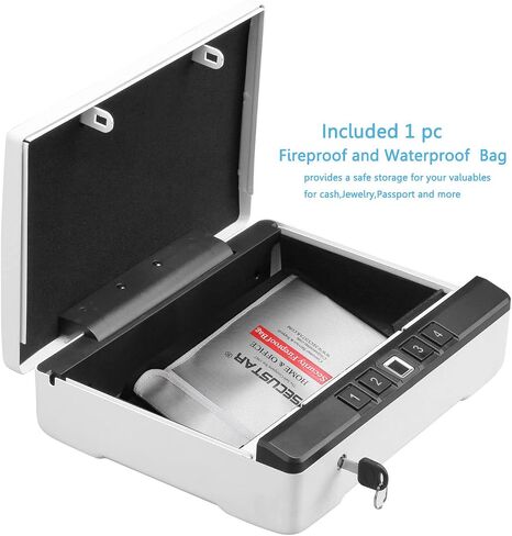 Gun Safe for Pistols Nightstand SECUSTAR XL2 Biometric Handgun Safe Fireproof Waterproof Portable Travel Vault for 2 Pistols With Fingerprint Quick Access Backlit Keypad 2 Latches in Saudi Arabia