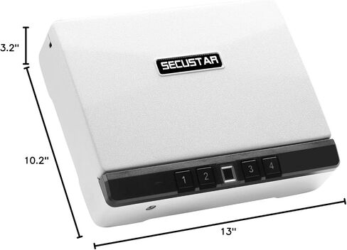 Gun Safe for Pistols Nightstand SECUSTAR XL2 Biometric Handgun Safe Fireproof Waterproof Portable Travel Vault for 2 Pistols With Fingerprint Quick Access Backlit Keypad 2 Latches in Saudi Arabia
