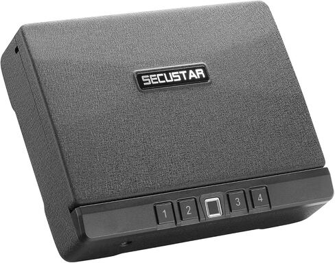 مسدس آمن للمسدسات منضدة SECUSTAR XL2 مسدس بيومتري آمن مقاوم للحريق مقاوم للماء قبو سفر محمول لمسدسين مع بصمة الإصبع الوصول السريع إلى لوحة المفاتيح الخلفية 2 مزلاج in Saudi Arabia