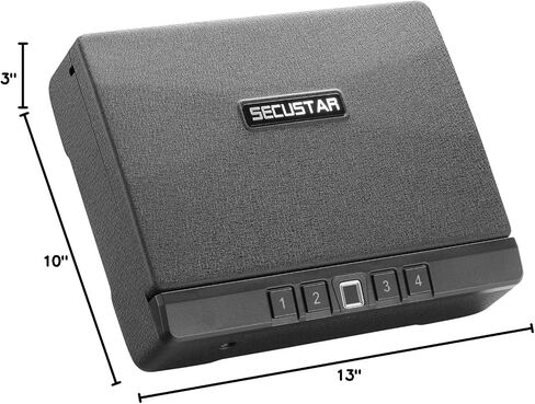 مسدس آمن للمسدسات منضدة SECUSTAR XL2 مسدس بيومتري آمن مقاوم للحريق مقاوم للماء قبو سفر محمول لمسدسين مع بصمة الإصبع الوصول السريع إلى لوحة المفاتيح الخلفية 2 مزلاج in Saudi Arabia