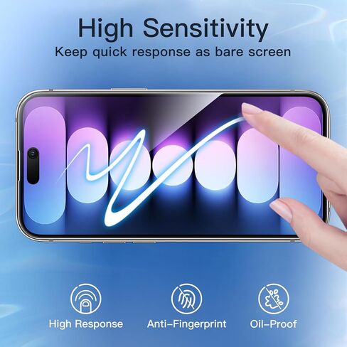 واقي شاشة بتغطية كاملة للخصوصية من JETech لهاتف iPhone 16 Pro Max مقاس 6.9 بوصة، طبقة من الزجاج المقوى المقاوم للتجسس بحافة سوداء مع أداة تثبيت سهلة، صديق للحافظة، عبوتان in Saudi Arabia