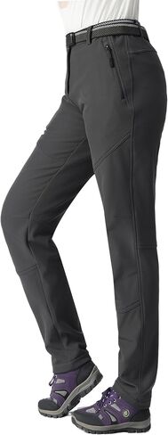 MOERDENG Women's Insulated Snow Ski Pants Waterproof Hiking Pants Fleece Lined Winter Warm Softshell Pants in Saudi Arabia