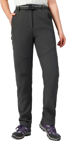 MOERDENG Women's Insulated Snow Ski Pants Waterproof Hiking Pants Fleece Lined Winter Warm Softshell Pants in Saudi Arabia