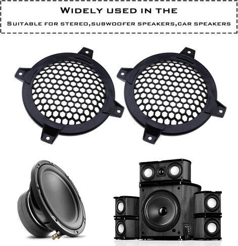 SING F LTD 4 Inch Car Speaker Grill Cover Guard Protector Plastic Mesh Protective Case Black Circle Subwoofer Net Covers Pack of 4 in Saudi Arabia