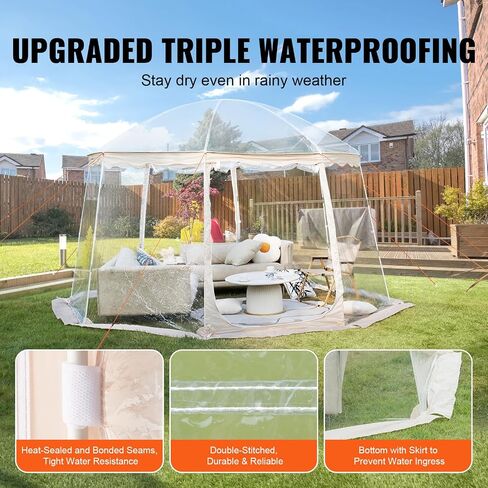 VEVOR Upgraded Pop up Bubble Tent for 8-10 People - Need Simple Assembly - 12x12ft Outdoor Clear Bubble Tent Dome, Weatherproof Clear Tent Shelter for Soccer, Football, Softball, Events, and Parades in Saudi Arabia