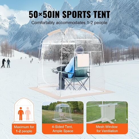 VEVOR Upgraded Pop up Bubble Tent for 8-10 People - Need Simple Assembly - 12x12ft Outdoor Clear Bubble Tent Dome, Weatherproof Clear Tent Shelter for Soccer, Football, Softball, Events, and Parades in Saudi Arabia