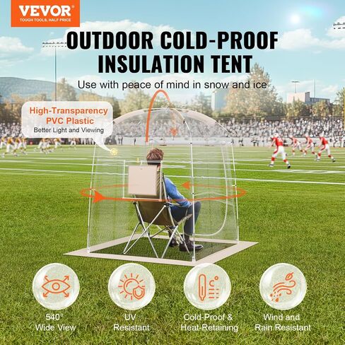 VEVOR Upgraded Pop up Bubble Tent for 8-10 People - Need Simple Assembly - 12x12ft Outdoor Clear Bubble Tent Dome, Weatherproof Clear Tent Shelter for Soccer, Football, Softball, Events, and Parades in Saudi Arabia