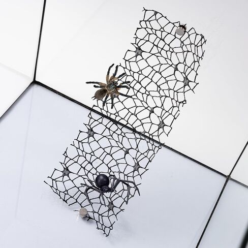 2 Pack Jumping Spider Climbing Mesh, Spider Enclosure Climb Net Toy, Tarantula Praying Mantis Enclosure Habitat Decor Accessories with 8pcs Magnet (Black) in Saudi Arabia
