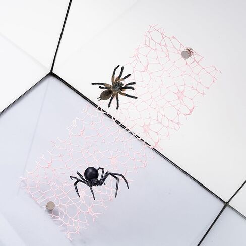 2 Pack Jumping Spider Climbing Mesh, Spider Enclosure Climb Net Toy, Tarantula Praying Mantis Enclosure Habitat Decor Accessories with 8pcs Magnet (Black) in Saudi Arabia