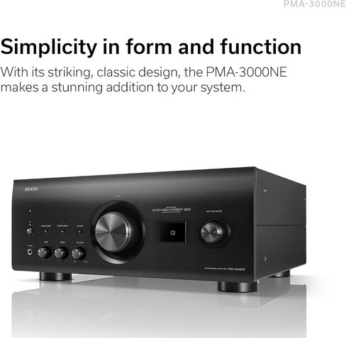 Denon PMA-3000NE مضخم صوت متكامل (80 واط × 2 قناة)، فضي، مضخم صوت استريو متعدد الاستخدامات مع معالجة Ultra AL32 من الجيل السابع، مضخم صوت MM/MC، وضع تناظري نقي، مدخلات بصرية ومحورية وRCA in Kuwait