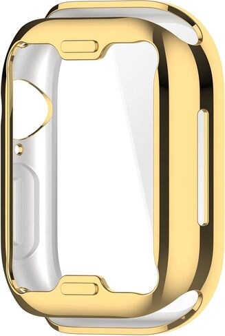 Compatible with Apple Watch Series 10 Screen Protector, Ultra-Thin Soft TPU Scratch Resistant Case Replacement Full Protective Bumper Cover Accessories for Apple Watch Series 10 (Gold, 42mm) in Saudi Arabia