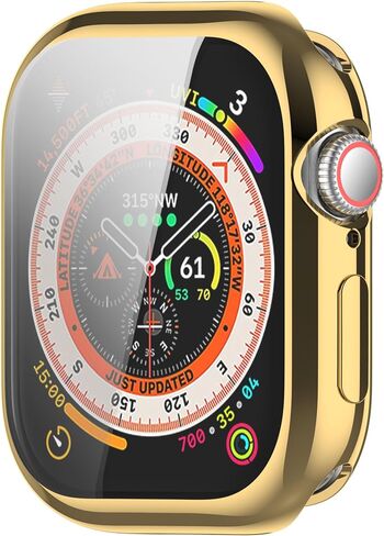 Compatible with Apple Watch Series 10 Screen Protector, Ultra-Thin Soft TPU Scratch Resistant Case Replacement Full Protective Bumper Cover Accessories for Apple Watch Series 10 (Gold, 42mm) in Saudi Arabia