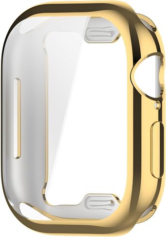 Compatible with Apple Watch Series 10 Screen Protector, Ultra-Thin Soft TPU Scratch Resistant Case Replacement Full Protective Bumper Cover Accessories for Apple Watch Series 10 (Gold, 42mm) in Saudi Arabia