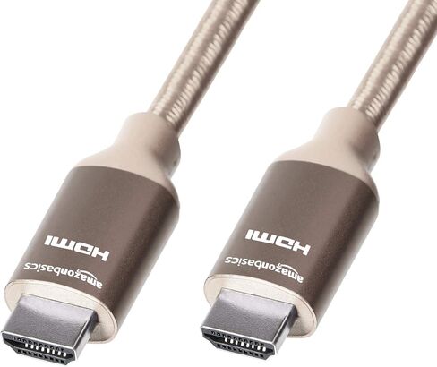 Amazon Basics كابل HDMI عالي السرعة 10.2 جيجابت في الثانية 4K مع سلك مضفر، 6 أقدام، رمادي فاتح in Saudi Arabia