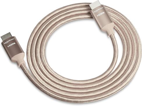 Amazon Basics 10.2 Gbps High-Speed 4K HDMI Cable with Braided Cord, 6-Foot, Light Grey in Saudi Arabia