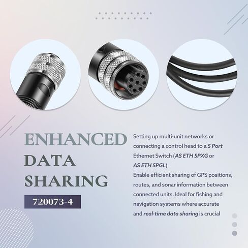 Replace for Humminbird 720073-4 Boat Ethernet Cable, AS EC 30E Ethernet Cord 30ft, Fit for APEX, SOLIX, Onix, ION, 1100/1100 HD, 900/900 HD, 800/800HD, 700 HD Series (30 Feet) in Kuwait