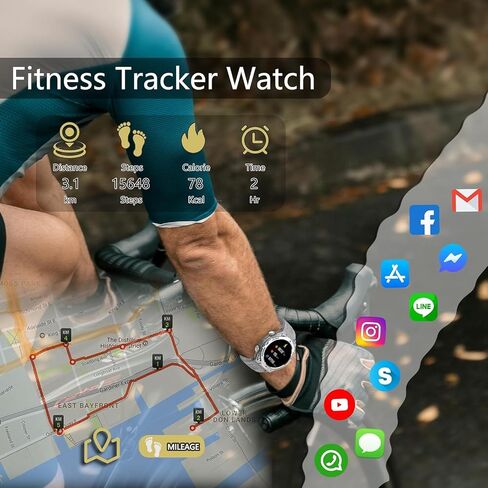 Military Smart Watch for Men with Built-in GPS,1.52" HD Waterproof Smartwatch with Answer/Make Call,Outdoor Smart Watch with Heart Rate,SpO2,Sleep Monitoring Compatible with iOS and Android in Saudi Arabia