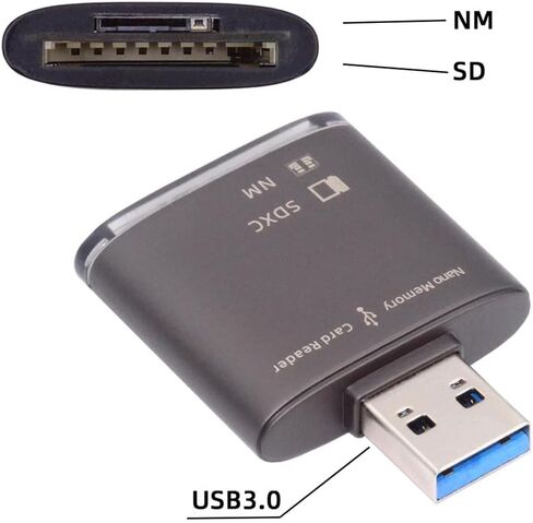 Cablecc 5Gbps USB 3.0 to Memory Card NM Nano & SD Card Reader Writer for Mate Seial Phone & Camera & Laptop in Saudi Arabia