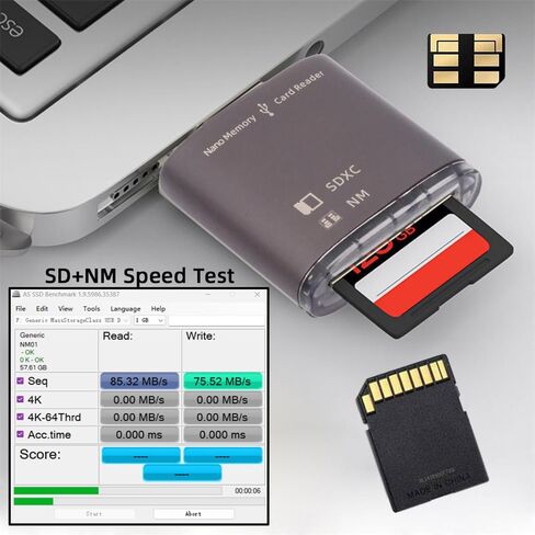 Cablecc 5Gbps USB 3.0 to Memory Card NM Nano & SD Card Reader Writer for Mate Seial Phone & Camera & Laptop in Saudi Arabia