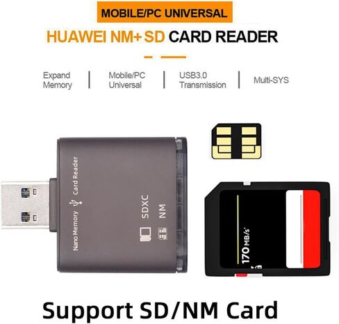 Cablecc 5Gbps USB 3.0 to Memory Card NM Nano & SD Card Reader Writer for Mate Seial Phone & Camera & Laptop in Saudi Arabia