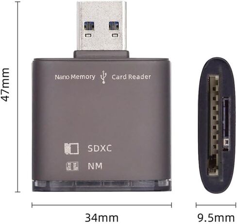 Cablecc 5Gbps USB 3.0 to Memory Card NM Nano & SD Card Reader Writer for Mate Seial Phone & Camera & Laptop in Saudi Arabia