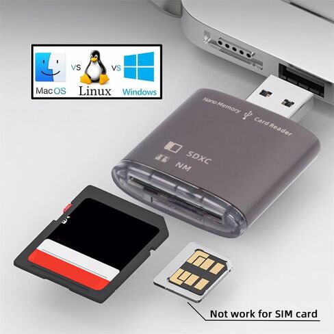 Cablecc 5Gbps USB 3.0 to Memory Card NM Nano & SD Card Reader Writer for Mate Seial Phone & Camera & Laptop in Saudi Arabia