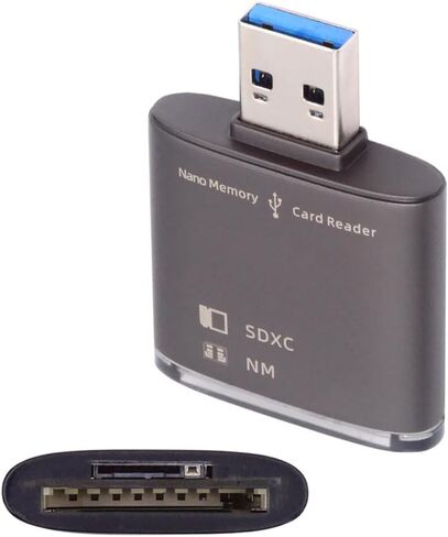 Cablecc 5Gbps USB 3.0 to Memory Card NM Nano & SD Card Reader Writer for Mate Seial Phone & Camera & Laptop in Saudi Arabia