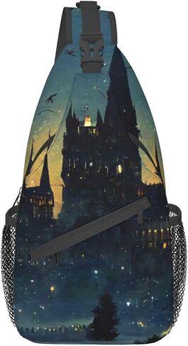 Wizard Castle Halloween Sling Bag Crossbody Harry Backpack for Women Men Hiking Travel Bag Pouch Small Daypack Casual Pack Lightweight Cross Chest Bag Outdoor in Saudi Arabia