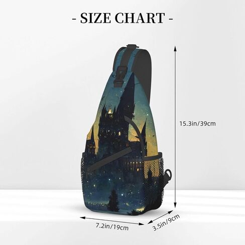 Wizard Castle Halloween Sling Bag Crossbody Harry Backpack for Women Men Hiking Travel Bag Pouch Small Daypack Casual Pack Lightweight Cross Chest Bag Outdoor in Saudi Arabia