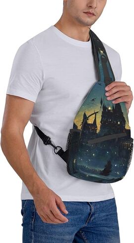 Wizard Castle Halloween Sling Bag Crossbody Harry Backpack for Women Men Hiking Travel Bag Pouch Small Daypack Casual Pack Lightweight Cross Chest Bag Outdoor in Saudi Arabia
