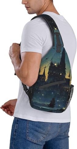 Wizard Castle Halloween Sling Bag Crossbody Harry Backpack for Women Men Hiking Travel Bag Pouch Small Daypack Casual Pack Lightweight Cross Chest Bag Outdoor in Saudi Arabia