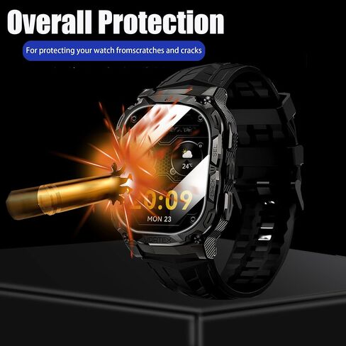 Compatible for OUKITEL BT20 Screen Protector, [3 Pack] 9H Tempered Glass Screen Protector Film Compatible for OUKITEL BT20 1.96 Inch Military Smart Watch (3 Pack) in Saudi Arabia