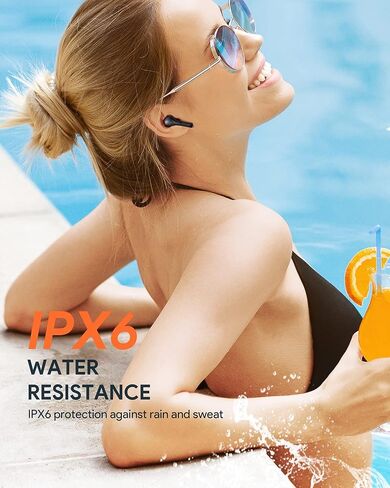 True Wireless Earbuds Noise Cancelling with 4 Microphones, WENKEY Bluetooth 5.3 Headphones for iPhone, Android, IPX6 Waterproof, 50H Playtime, TWS Bluetooth Earphones with Charging Case in Saudi Arabia