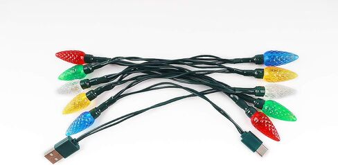 LED Christmas Light Phone Charger Cord USB and Bulb Charging Cable 50inch 10led Multicolor Bulbs Compatible with Phone14,14Pro,14Pro Max, 13,13Pro,13Pro Max,12Pro Max,11etc (1pcs) in Saudi Arabia
