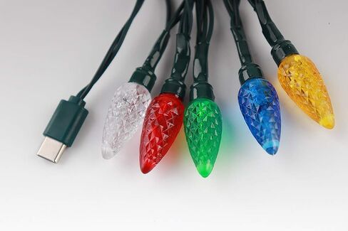 LED Christmas Light Phone Charger Cord USB and Bulb Charging Cable 50inch 10led Multicolor Bulbs Compatible with Phone14,14Pro,14Pro Max, 13,13Pro,13Pro Max,12Pro Max,11etc (1pcs) in Saudi Arabia