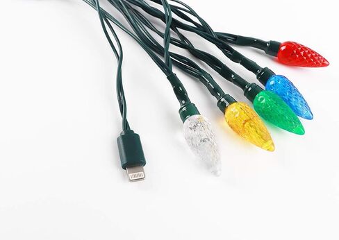LED Christmas Light Phone Charger Cord USB and Bulb Charging Cable 50inch 10led Multicolor Bulbs Compatible with Phone14,14Pro,14Pro Max, 13,13Pro,13Pro Max,12Pro Max,11etc (1pcs) in Saudi Arabia