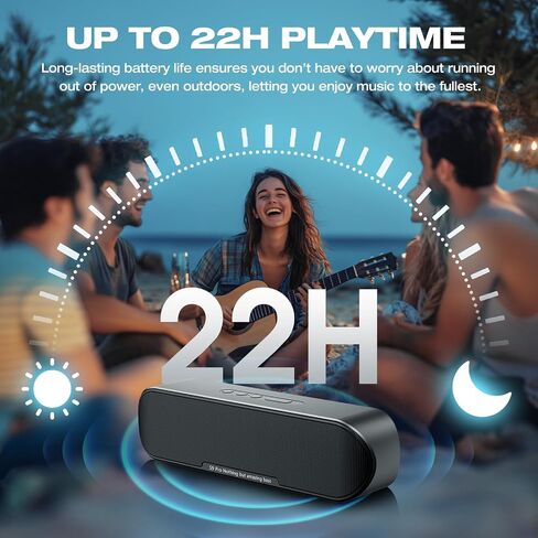 S9 PRO Bluetooth Speaker, 60W Stereo Sound, Punchy Bass, 22H Playtime, IPX6 Waterproof, DSP Technology, Bluetooth 5.3, TWS and AUX Pairing, for Home/Party/Outdoor/Travel/Gift (Black) in Saudi Arabia