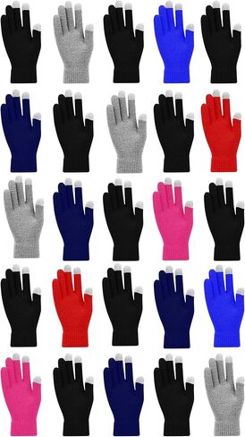25 Pack Winter Gloves, Unisex Thermal Magic Glove Thick Knit Brushed Interior Bulk Bundle in Saudi Arabia
