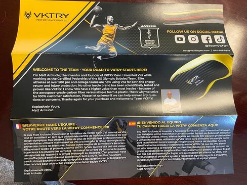 VKTRY Gold Performance Insoles–Customized Carbon Fiber Inserts, Non-Cleated Shoes–Basketball, Volleyball, Racquet Sports, Running & More–Run Faster, Jump Higher, Recover Quicker, Protect from Injury in Saudi Arabia