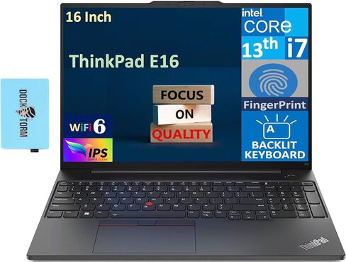 Lenovo ThinkPad E16 Gen 1 Business Laptop 16.0" IPS WUXGA Display (Intel i7-1355U, 24GB DDR4, 2TB M.2 PCIe SSD, Intel Iris Xe, Backlit KB, Fingerprint, Win 11 Pro) w/DKZ USB Port Expander in Saudi Arabia