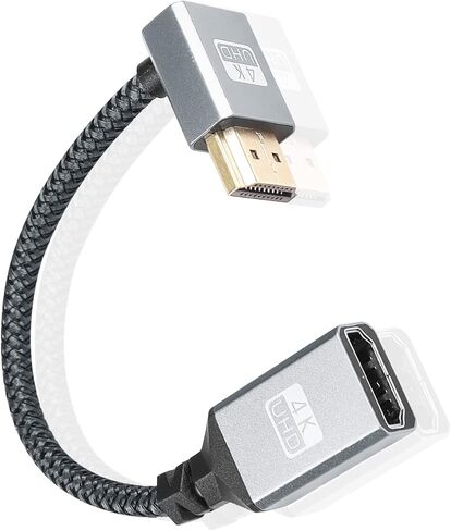 كابل تمديد GINTOOYUN 4K HDMI بزاوية 90 درجة لأسفل كابل تمديد HDMI ذكر إلى أنثى يدعم 4K@60 هرتز، ثلاثي الأبعاد وHDR، ينطبق على HDTV، ومشغل Blu-ray، وجهاز العرض، والشاشة، وما إلى ذلك (زاوية سفلية) in Kuwait