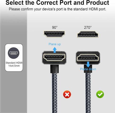 كابل تمديد GINTOOYUN 4K HDMI بزاوية 90 درجة لأسفل كابل تمديد HDMI ذكر إلى أنثى يدعم 4K@60 هرتز، ثلاثي الأبعاد وHDR، ينطبق على HDTV، ومشغل Blu-ray، وجهاز العرض، والشاشة، وما إلى ذلك (زاوية سفلية) in Kuwait