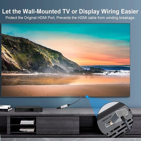 كابل تمديد GINTOOYUN 4K HDMI بزاوية 90 درجة لأسفل كابل تمديد HDMI ذكر إلى أنثى يدعم 4K@60 هرتز، ثلاثي الأبعاد وHDR، ينطبق على HDTV، ومشغل Blu-ray، وجهاز العرض، والشاشة، وما إلى ذلك (زاوية سفلية) in Kuwait